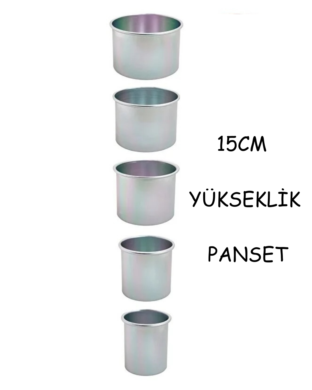 Yükseklik 15cm Pan Set 5li