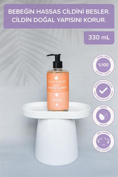 BBS-1001Bebek BakımOrganik Bebek Şampuanı - %100 Doğal ve Nemlendirici Şampuan - Hipoalerjenik ve Paraben İçermezLivia Atelier