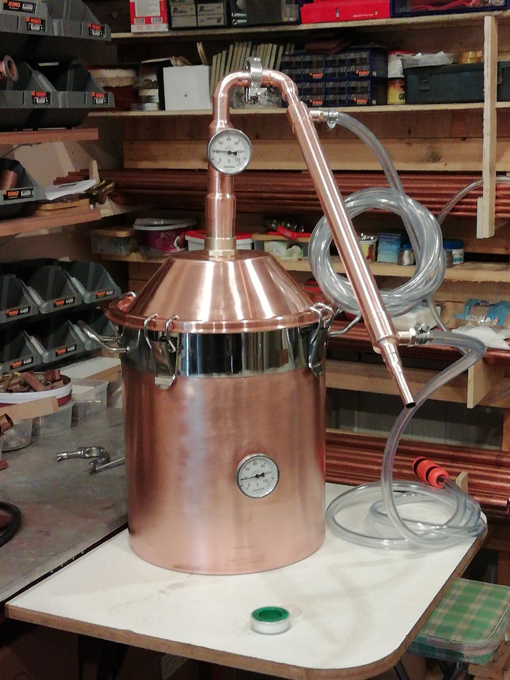 22 Litre  POT Still BAKIR Damıtma Cihazı-İmbik