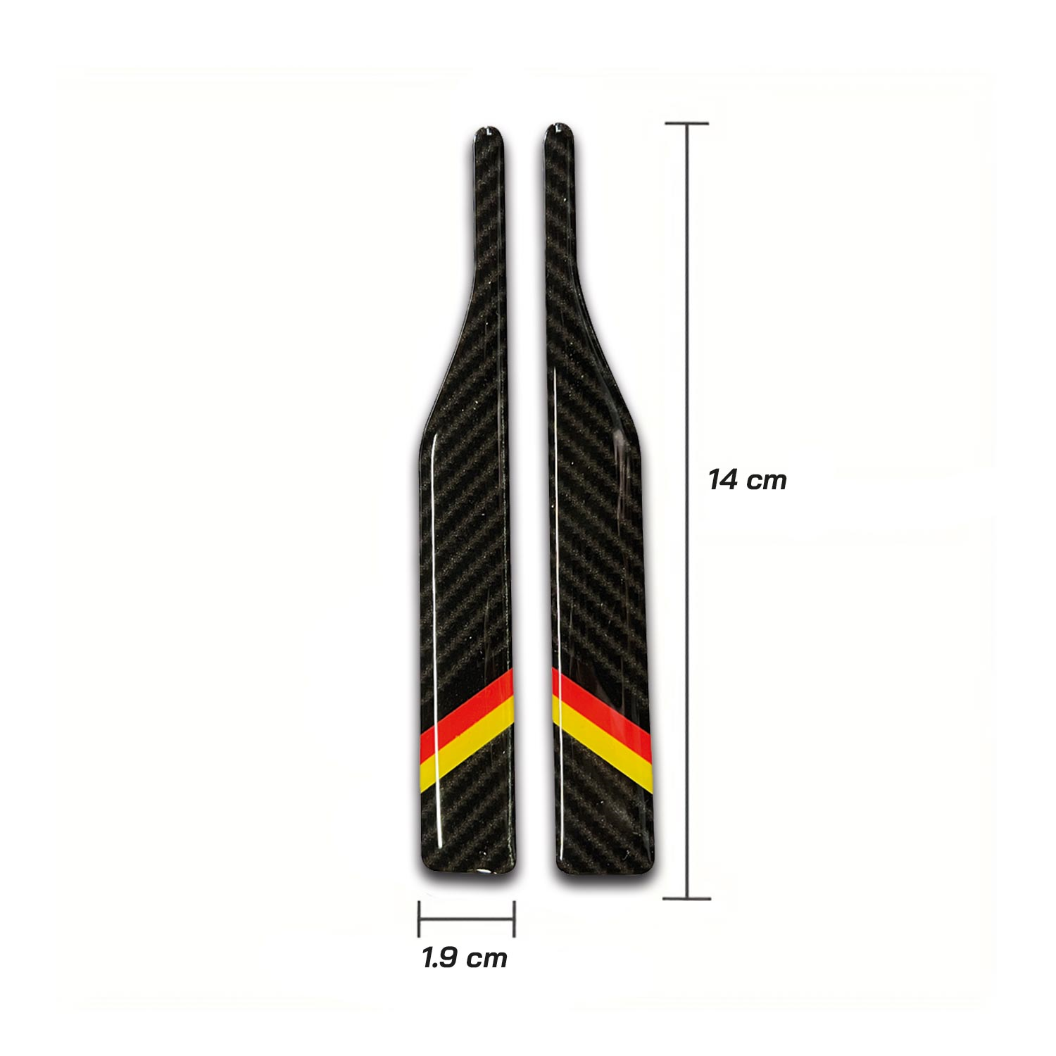 Karbon Desenli Alman Bayraklı Dikiz Aynası Etiketi Dekoratif Çizik Önleyici 3D Kabartmalı Sticker 2 Adet Redlinegrafik