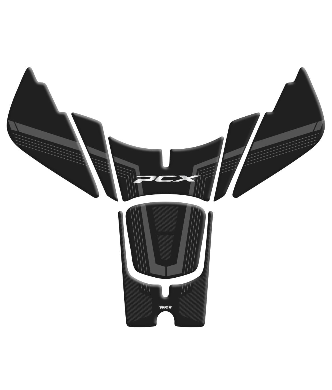 Honda PCX 2025 Karbon Gri Tank Pad Redline Grafik