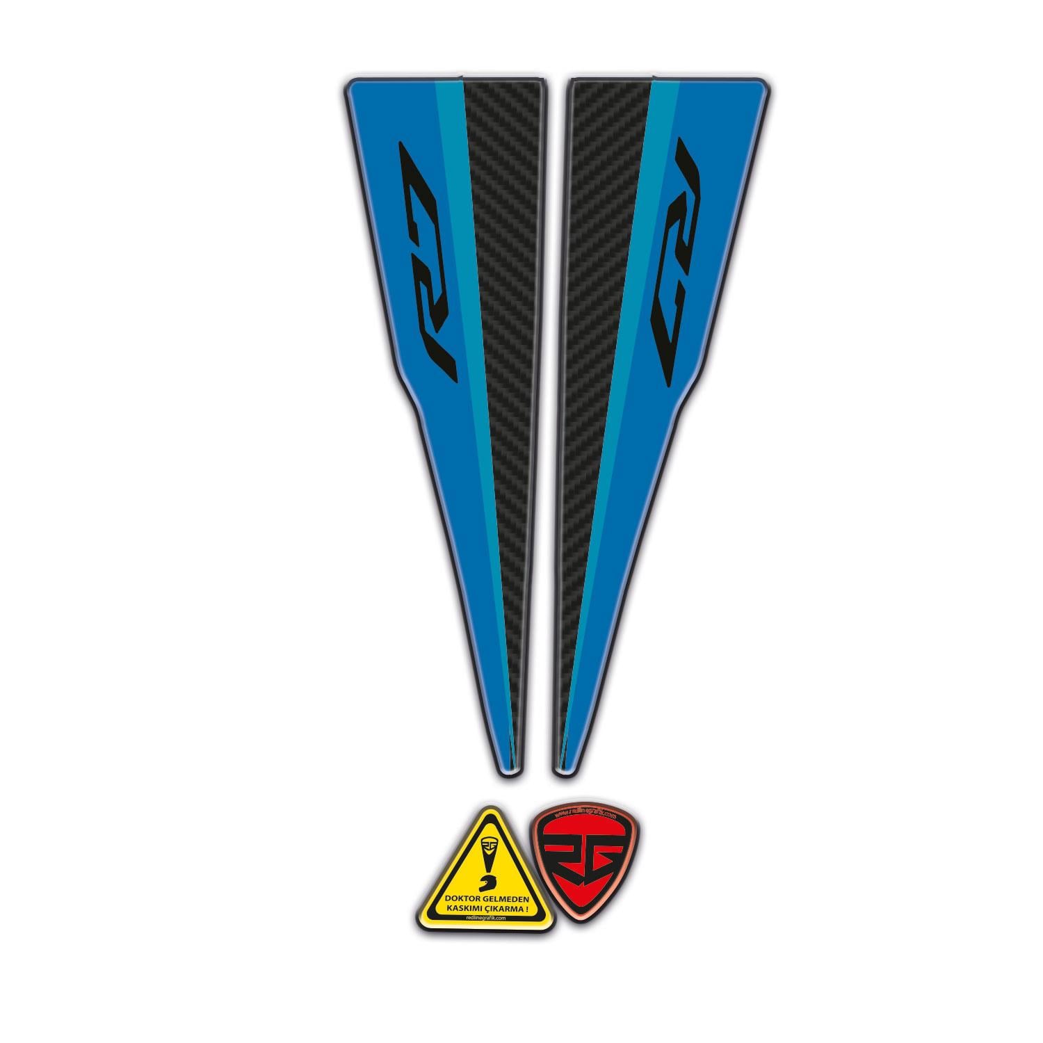 Yamaha R7 Uyumlu Mavi Siyah Kuyruk Pad Redlinegrafik