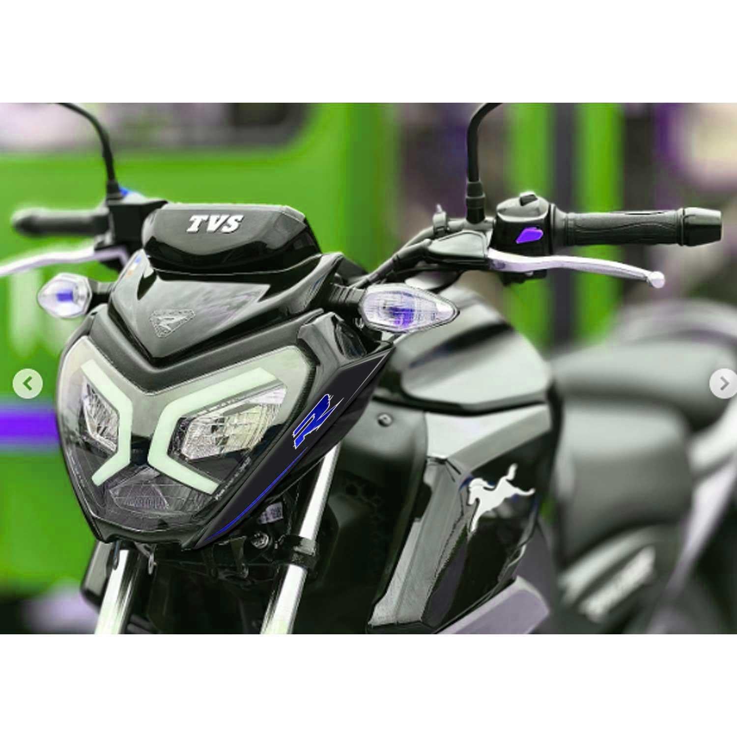 TVS Raider Far üstü Kafa Grenaj Sticker Set Siyah Mavi Tasarım Redlinegrafik