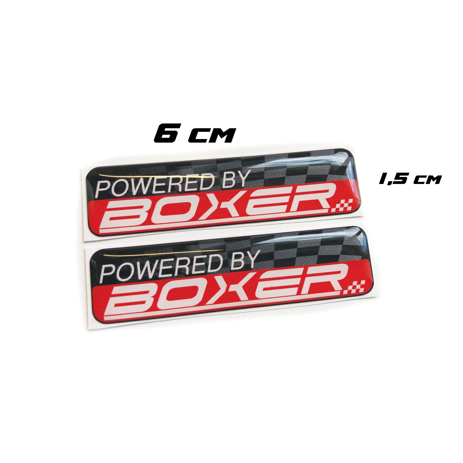 Powered By Boxer Kırmızı Gri 3D 2 Adet Sticker Redlinegrafik