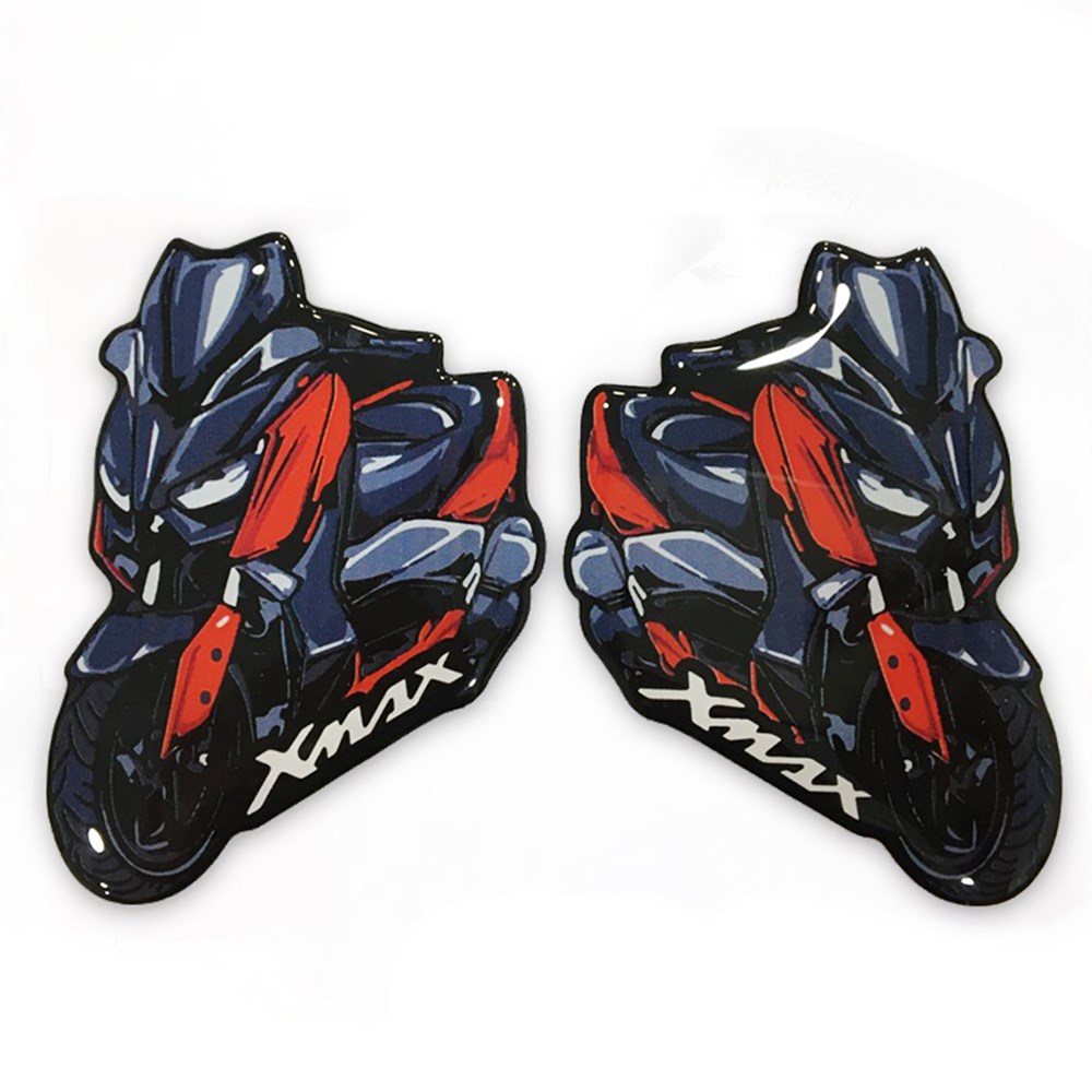 2'li Xmax 3D Damla Sticker Kırmızı