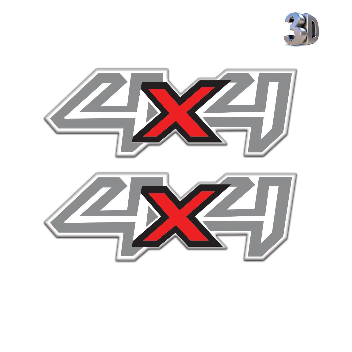 4x4 Kabartmalı 3D Sticker 2 Adet  Oto Sticker 3D