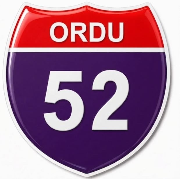 Redlinegrafik Ordu 52plaka Kodlu 3D Kabartmalı Araç 1 Adet Sticker Etiket mor beyaz Renk