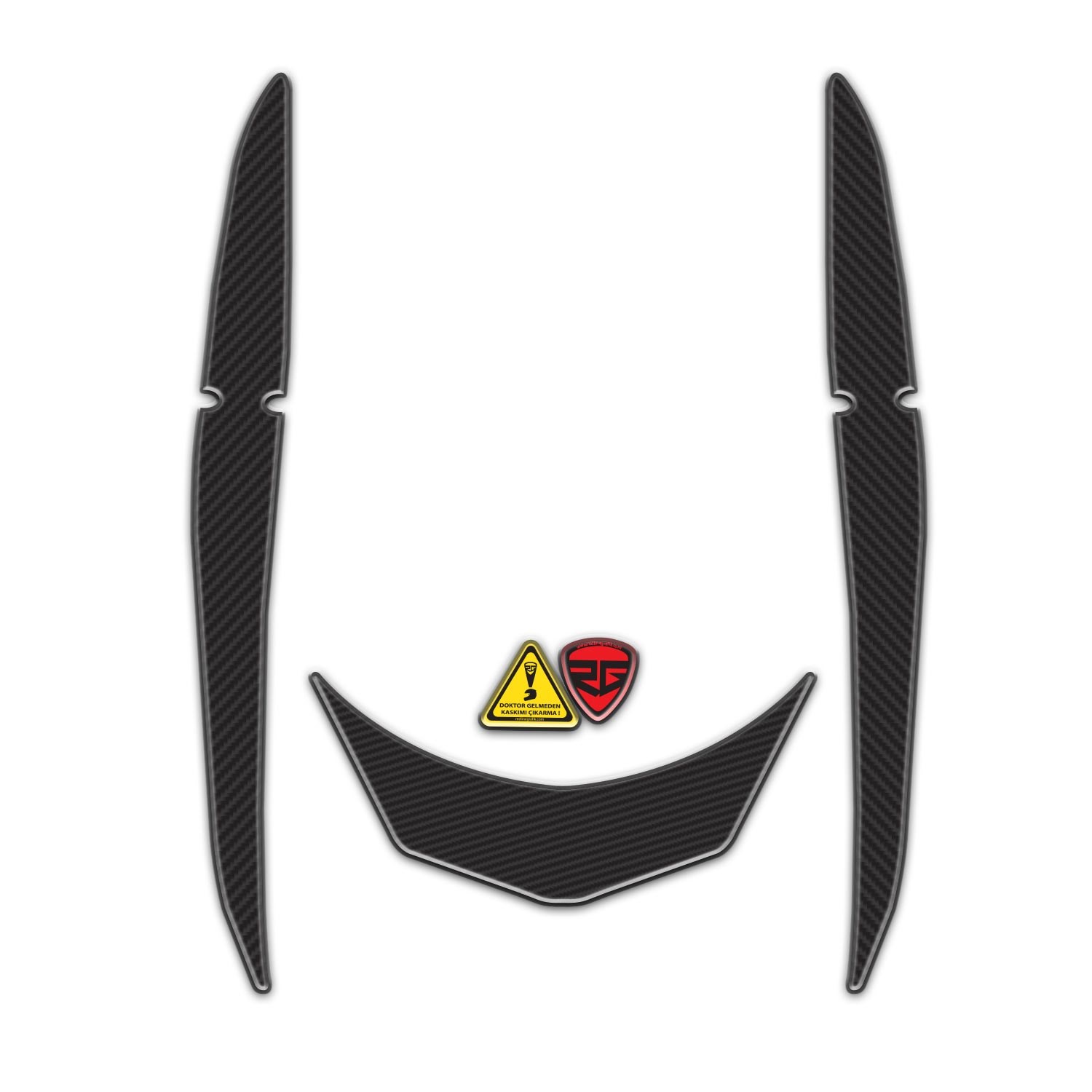 Redlinegrafik Sym Jet 14 2017-2026 Model Uyumlu Karbon Desenli Kuyruk Koruyucu Pad Sticker 3 Parça 