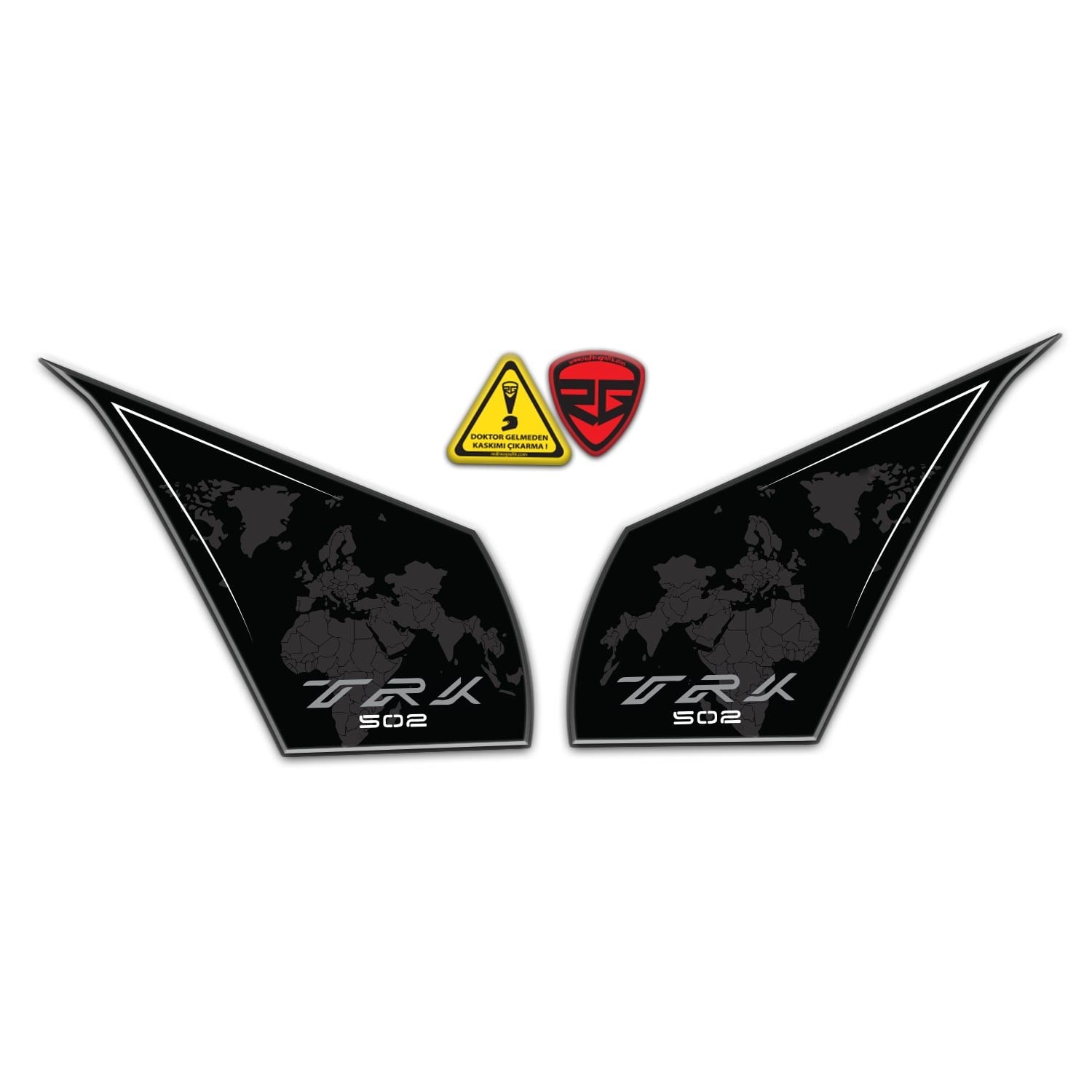 Redlinegrafik Benelli Trk 502 Uyumlu  Siyah Beyaz Yan Pad Set