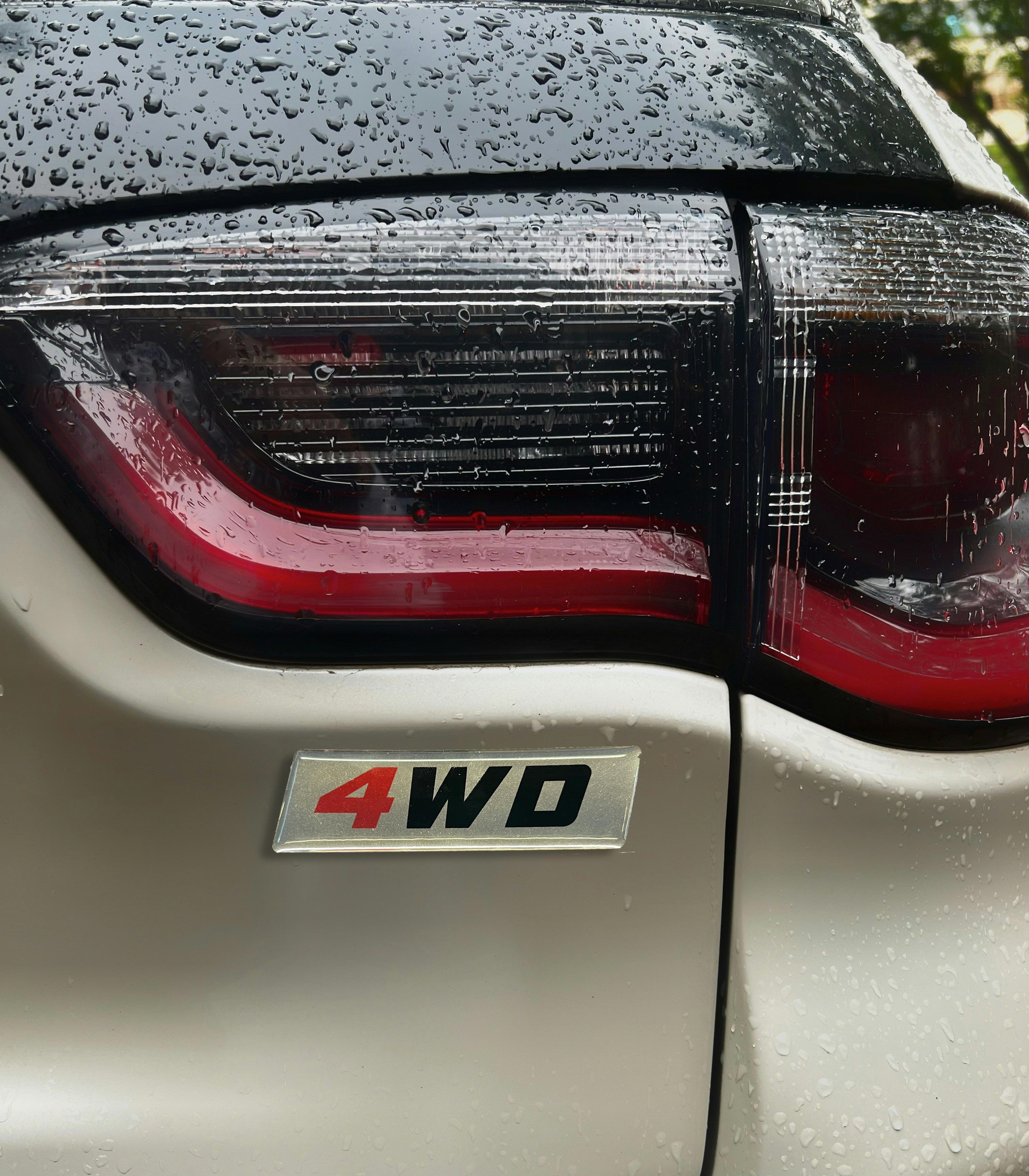 4WD Off Road Araç Sticker  2 Adet Gümüş Kırmızı Siyah 3d Kabartmalı Sticker 