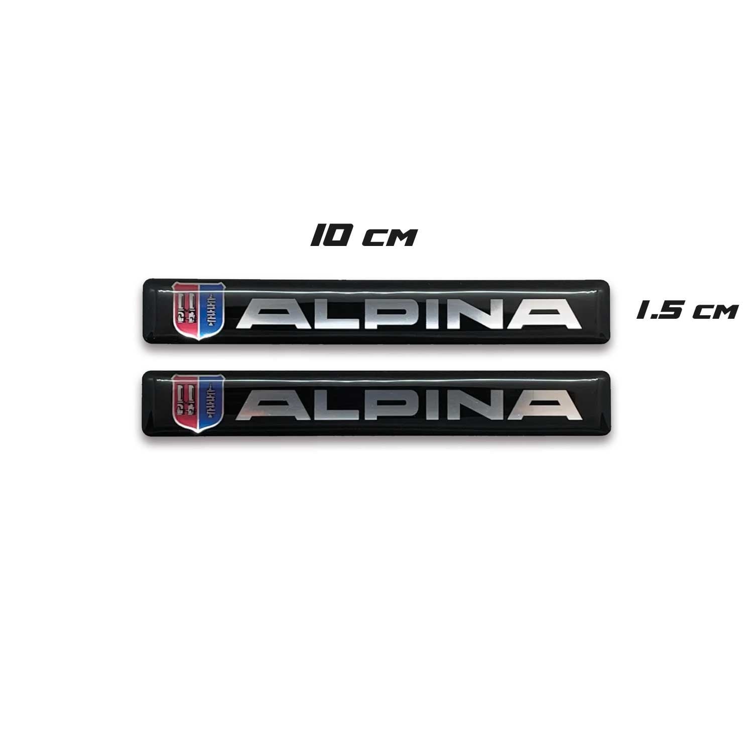 Alpina Yazılı Gümüş Siyah 3D 2 Adet Sticker Redlinegrafik