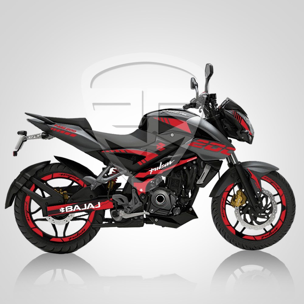 Bajaj Pulsar 200 NS Full Sticker Set Custom Kırmızı