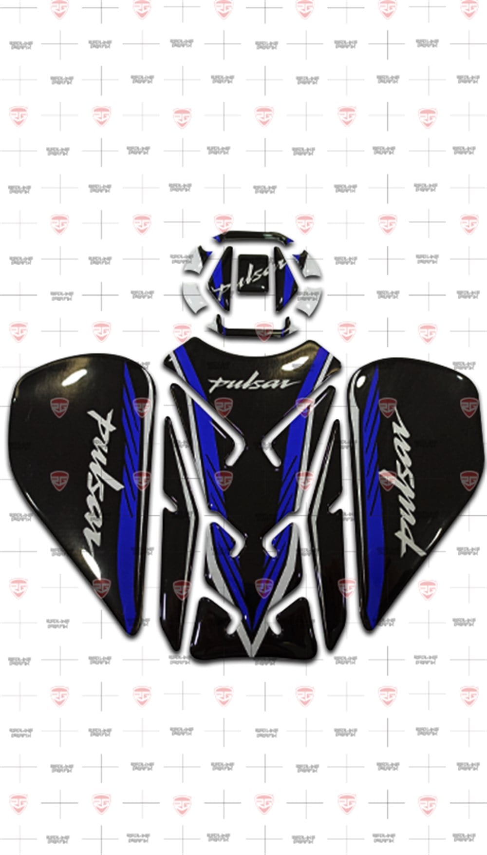 Bajaj Pulsar Tank Pad Depo Kapak Pad Seti Lacivert-Siyah