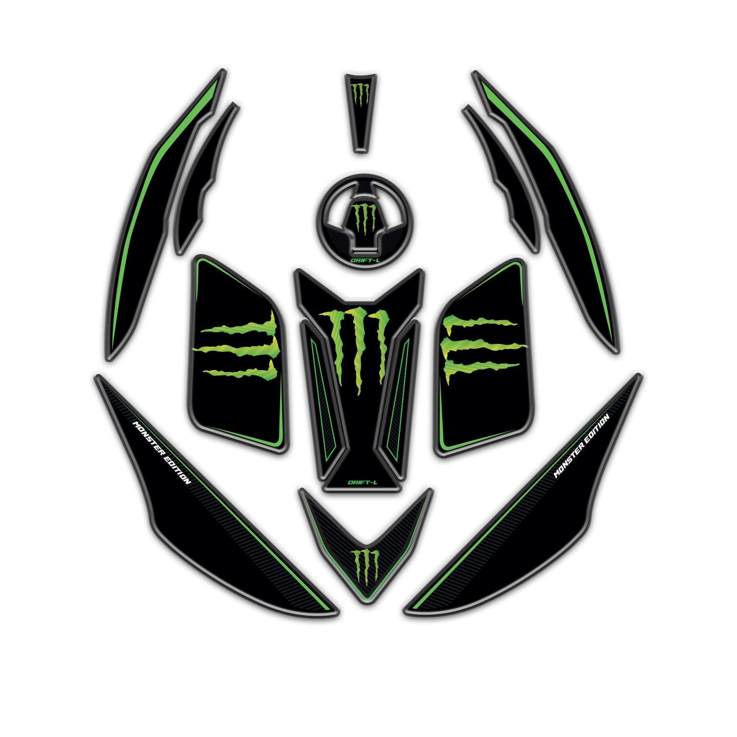 Mondial Drift L Full Yeşil Monster Tank Pad Set Redlinegrafik