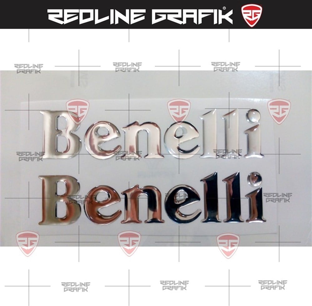 Benelli Yazısı Gümüş Sticker