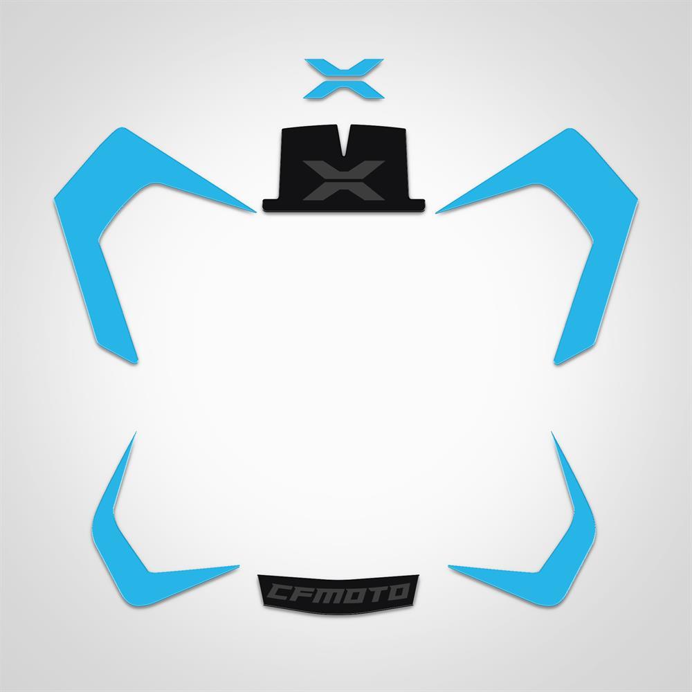 Cf moto 250 CL X Siyah Mavi Far Sticker Set Etiket