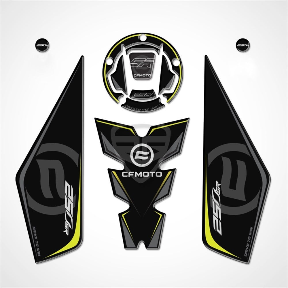 Cf moto 250 SR Tank Pad Set Siyah-Neon Sarı