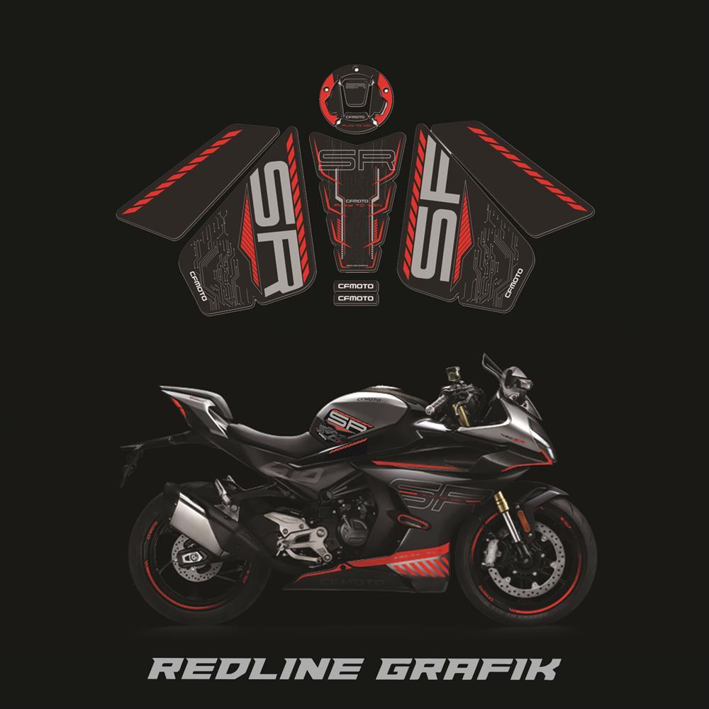 CF Moto 450SR Tank Pad Set Kırmızı Sİyah Renk Redlinegrafik