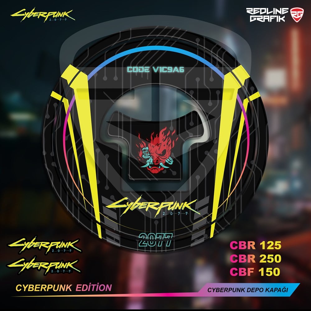 Cyberpunk Depo Kapak Pad Cbr 125-250--cbf Özel Seri Special Edition Redline Grafik