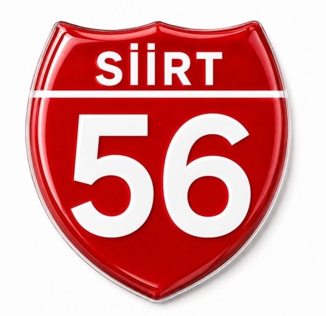 Redlinegrafik 56 Siirt Plaka Kodlu 3D Kabartmalı Araç 1 Adet Sticker Etiket Kırmızı  Beyaz