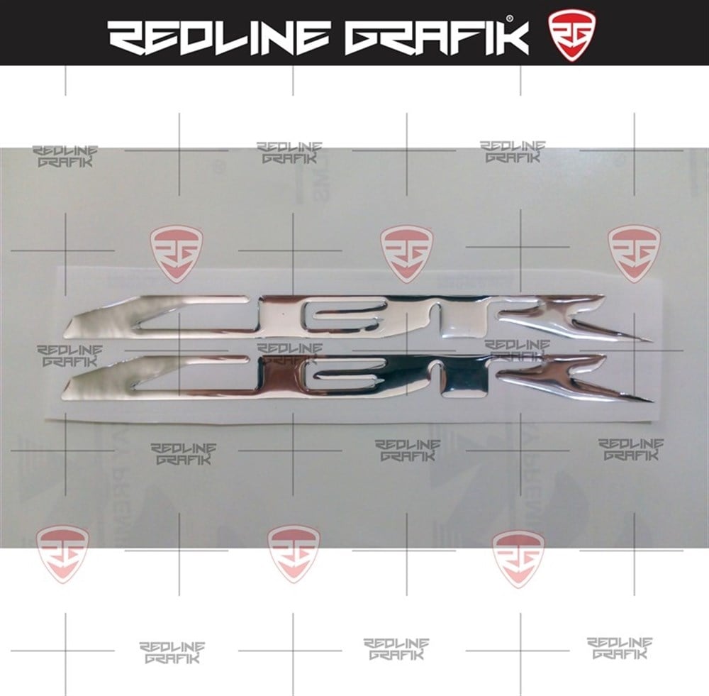 CBR GÜMÜŞ 3D YAZI STİCKER
