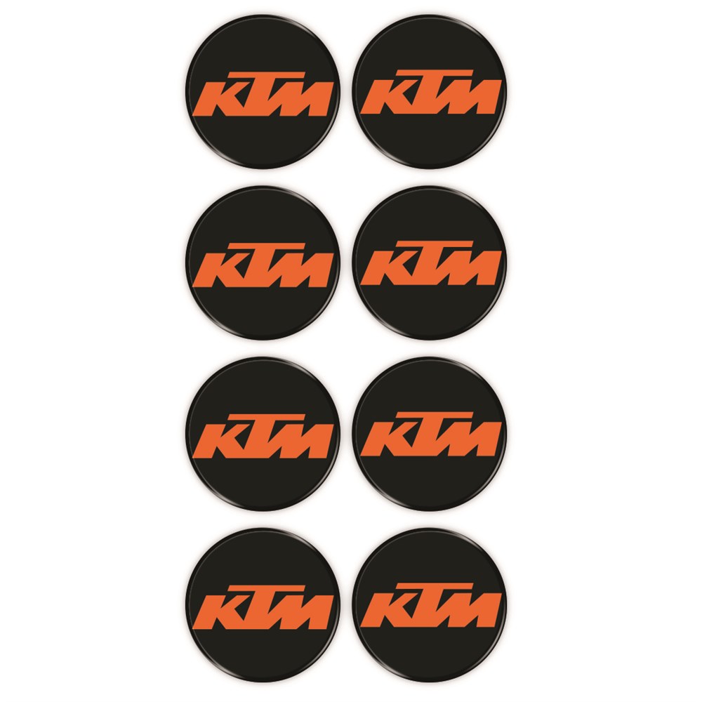 Ktm Logo 8'li Koruma Takozu 3D Sticker Etiket Siyah Turuncu 
