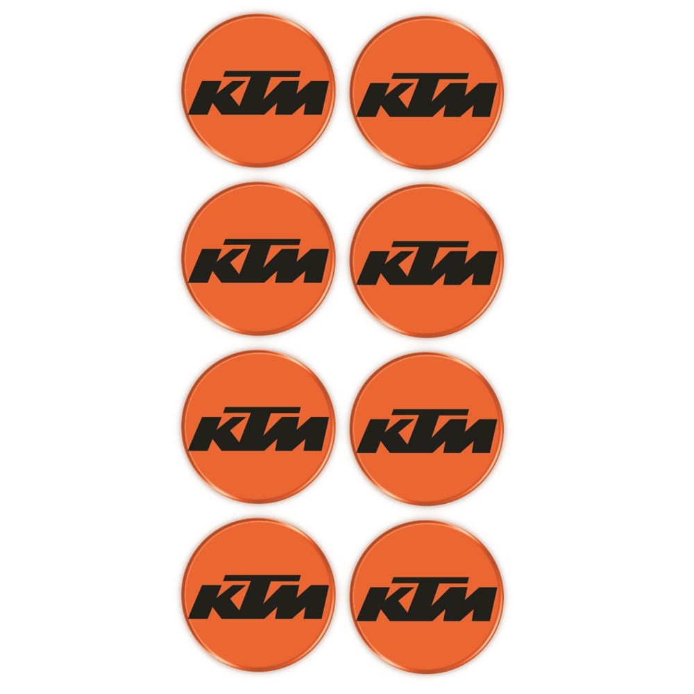 Ktm Logo 8'li Koruma Takozu 3D Sticker Etiket Turuncu Siyah