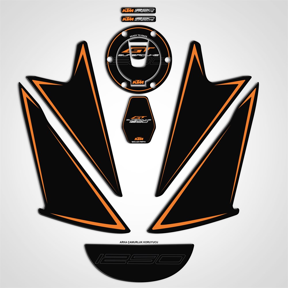 Ktm Super Duke 1290 gt Stıcker Pad Set 2 turuncu siyah