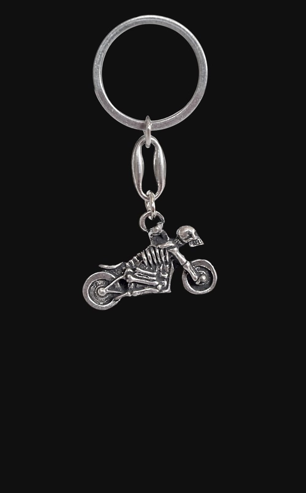 Kuru Kafa İskelet Motorsiklet Anahtarlık