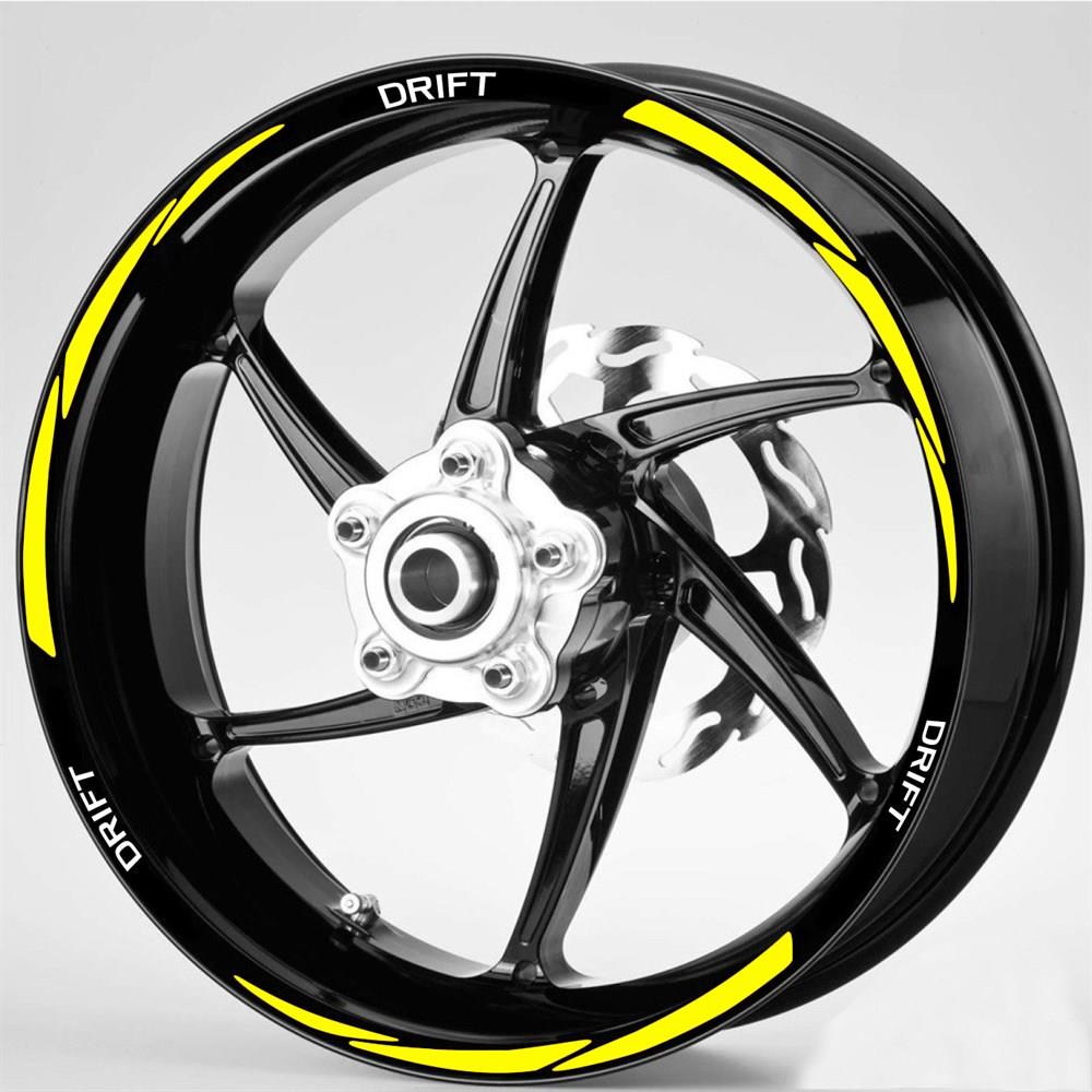 Mondial Drift Beyaz- Florasan Sarı Yazılı 3 Parçalı Reflektif Jant Şeridi Takımı