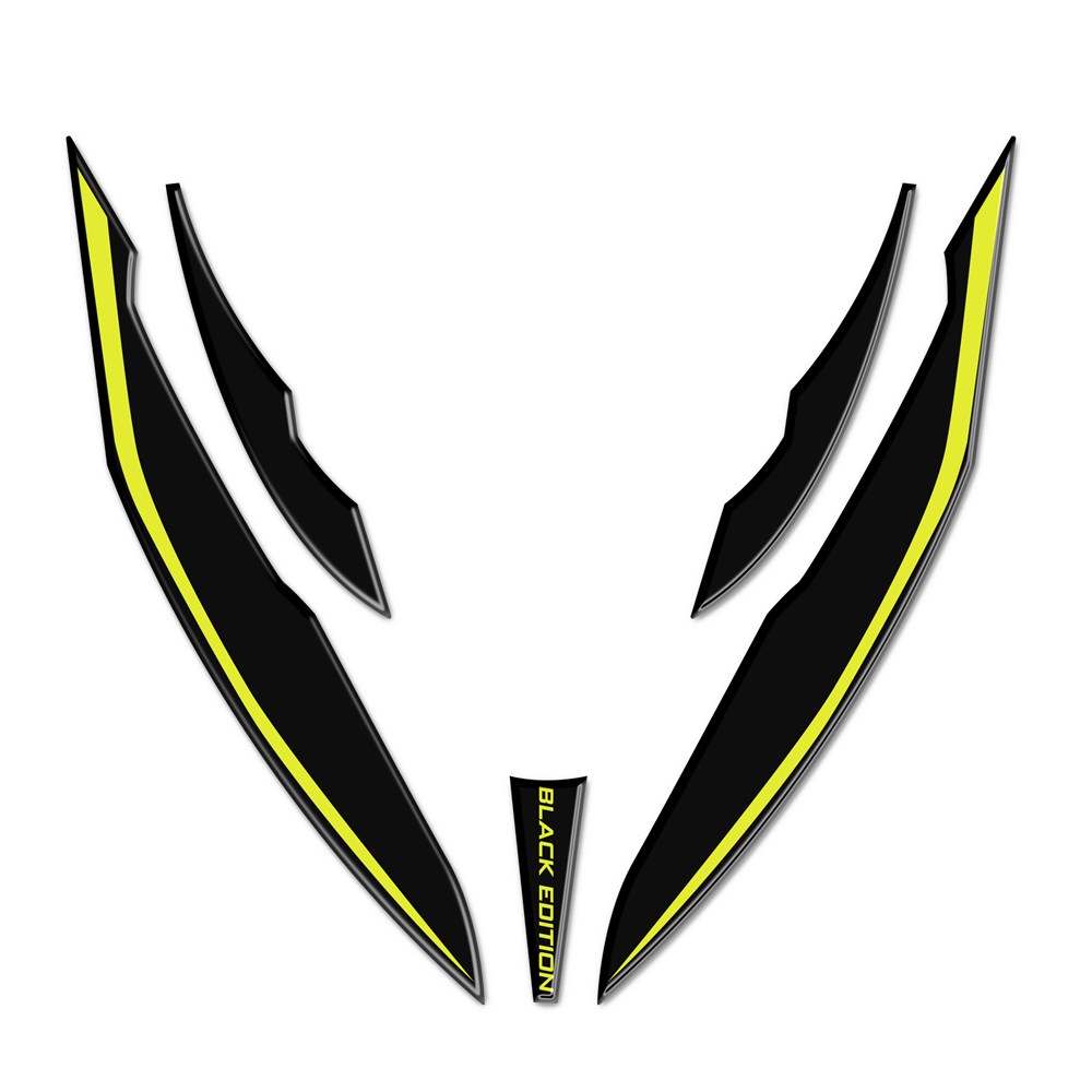 Mondial Drift L Far üstü Kafa Grenaj Sticker Set Siyah-Neon Sarı tasarım