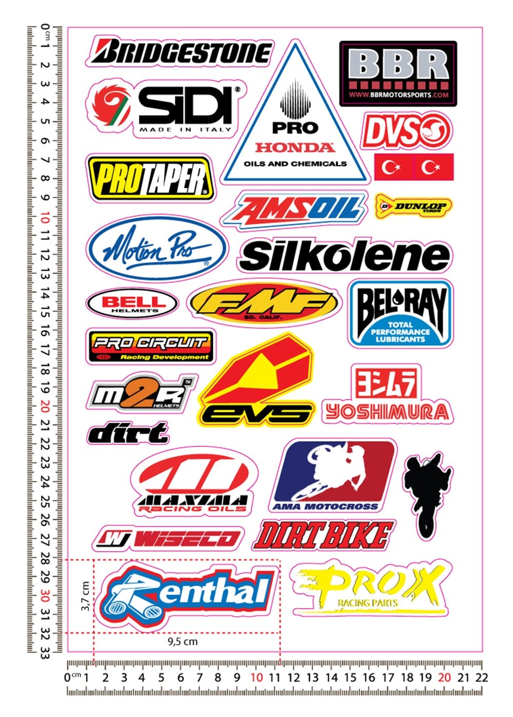 Motosiklet Sponsor Sticker Seti 3