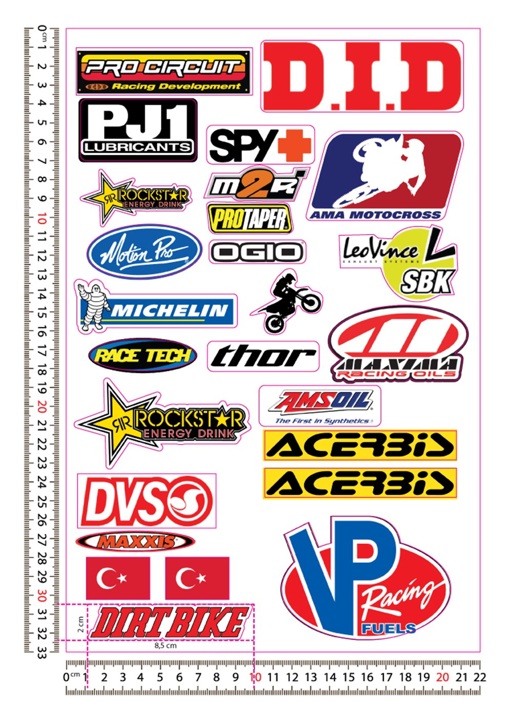 Motosiklet Sponsor Sticker Seti Seti 5
