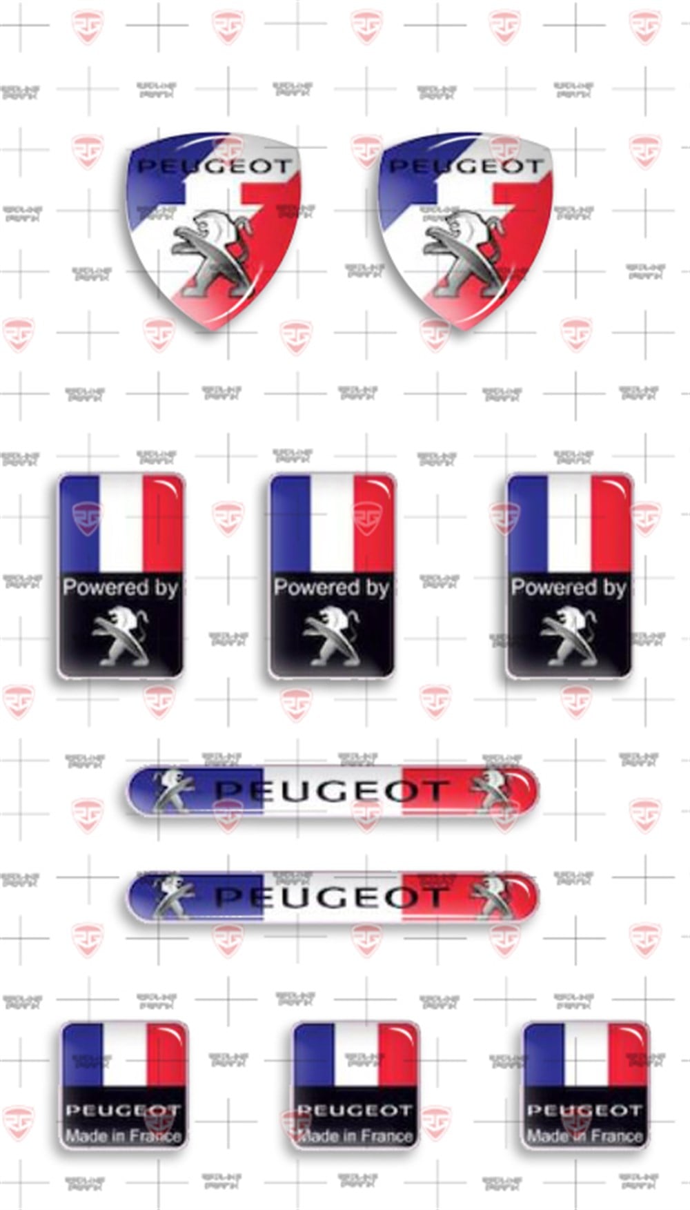 Peugeot 10 Parça 3D Damla Sticker Set