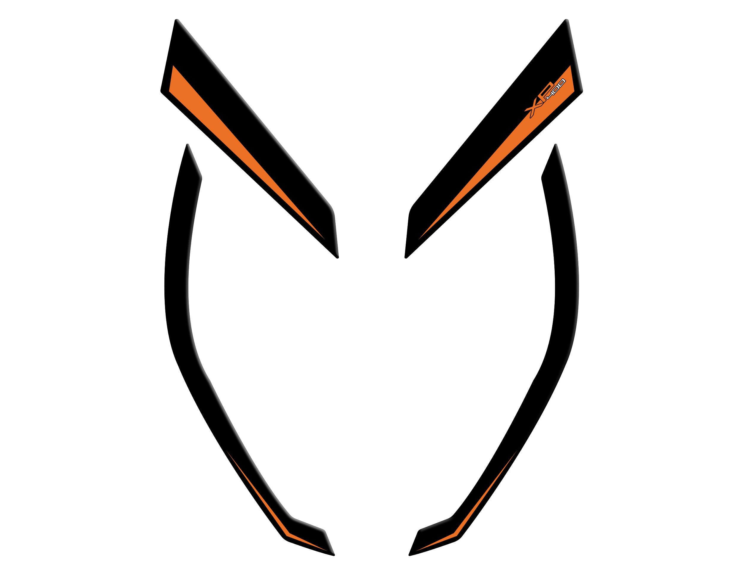 Peugeot XP-400 Uyumlu Far Pad Set Siyah Turuncu Redline Grafik