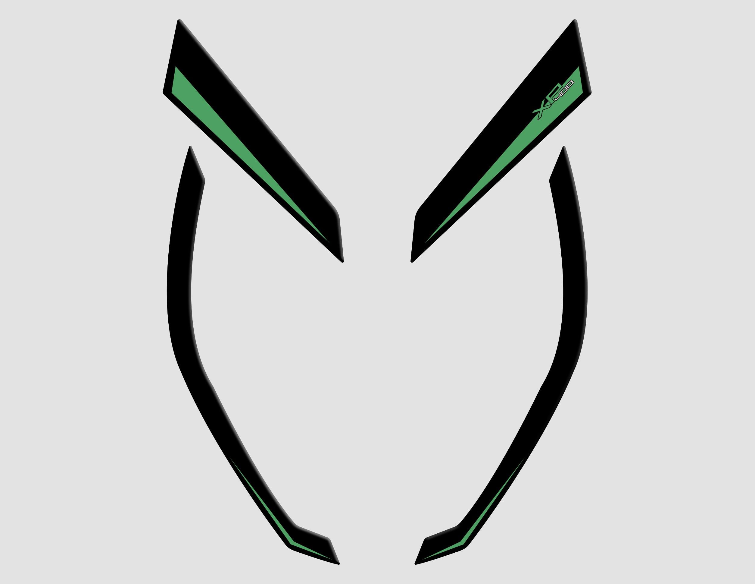Peugeot XP-400 Uyumlu Far Pad Set Siyah Yeşil Redline Grafik