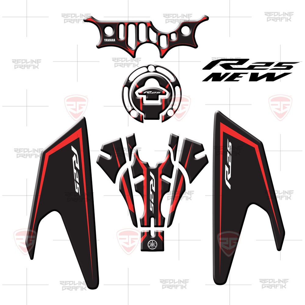 R25 Tank pad seti New Design 2019 Red Black