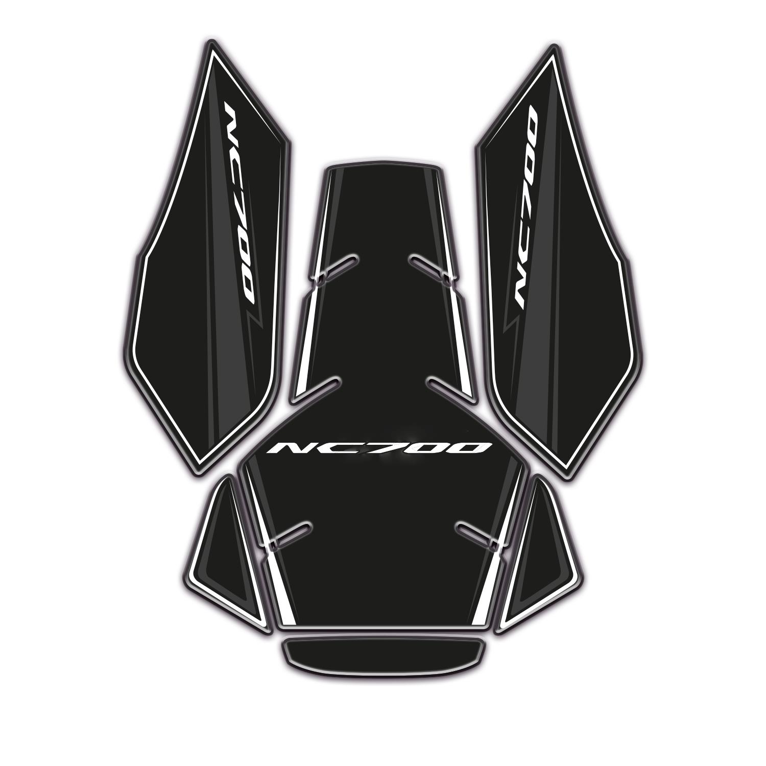 Redline Grafik Honda NC700 - NC700X Tank Pad Set Siyah Gri