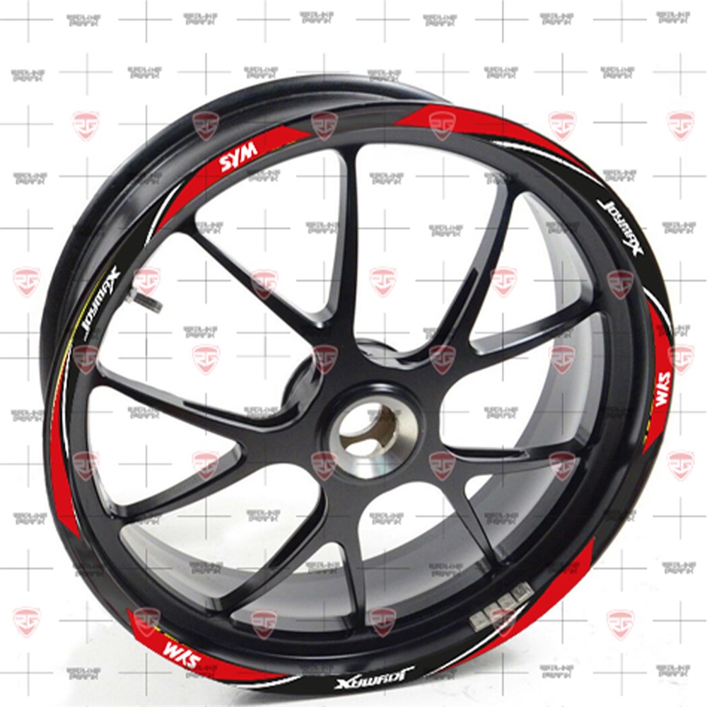 Redline Grafik SYM Joymax Reflektif Kırmızı Jant Şeridi