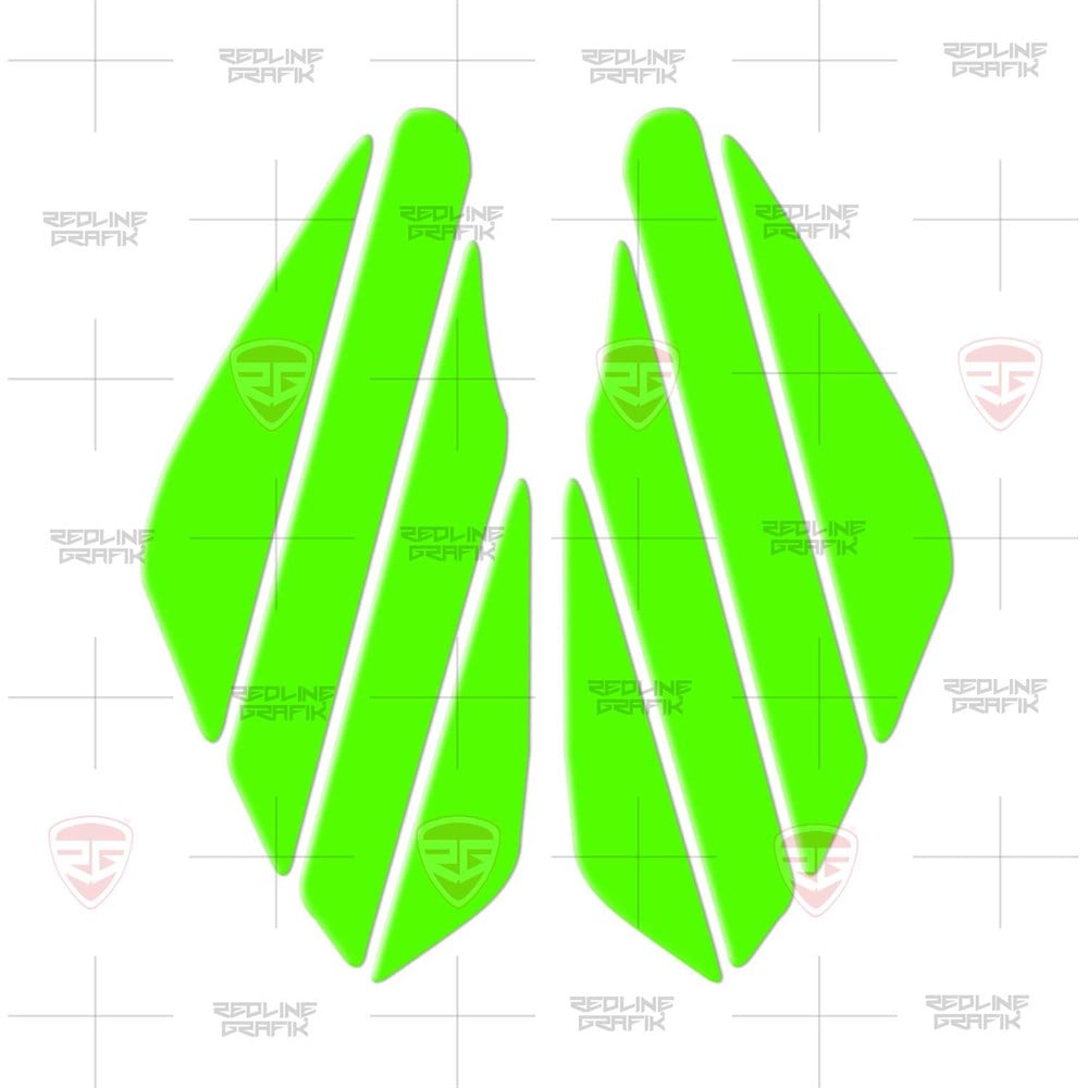 Stripe Green Depo Yan Pad Universal  Yeşil Yan Pad Sticker Redline Grafk
