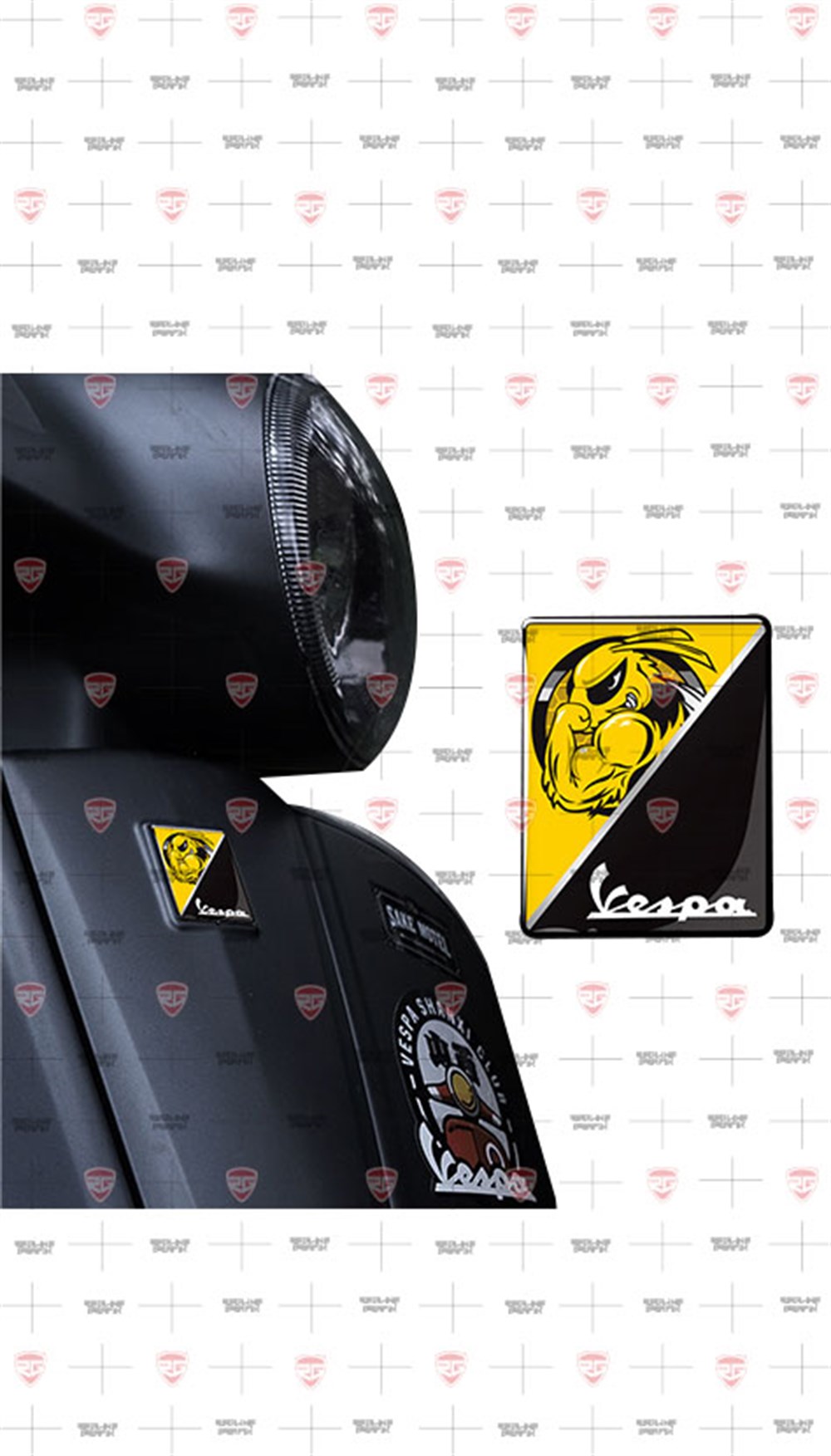 Vespa siyah sarı Arı logo Gts Gt ET PX S LX 125 150 250 300 300ie