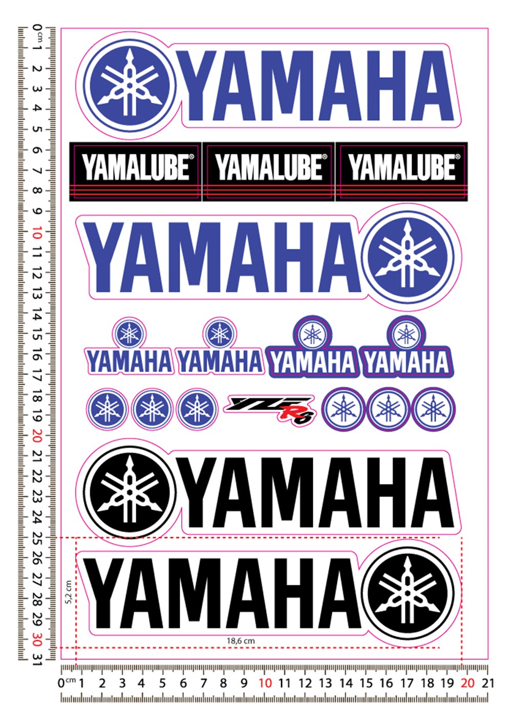 Yamaha Motosiklet Çıkartma Sticker Seti  
