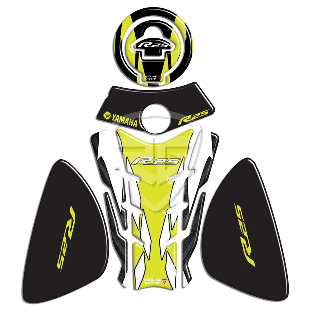 Yamaha R25 Eski Kasa Tank Pad Set Sarı