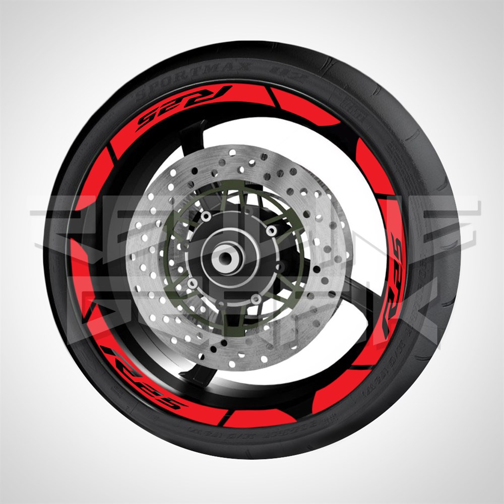 YAMAHA R25 FOSFORLU REFLEKTİF JANT ŞERİDİ KIRMIZI