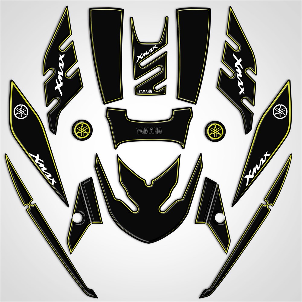 Yamaha Xmax 2014-2017 Full Body kit Sticker Pad Siyah Sarı