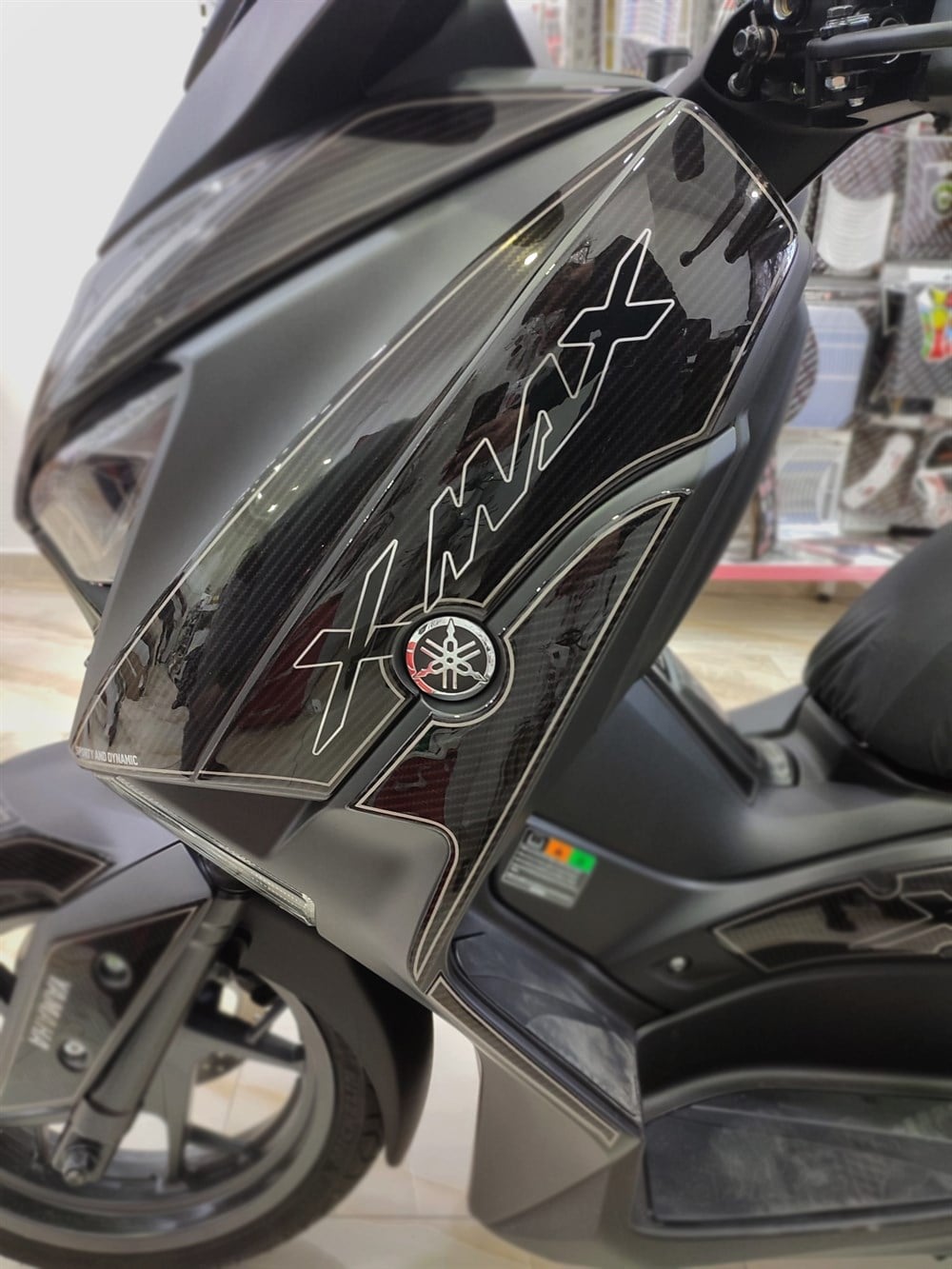 Yamaha Xmax 2018-2021 Karbon desen Kafa Grenaj ve Yan Alt Grenaj Pad sticker set