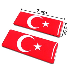 3D Türk Bayrağı Damla Sticker