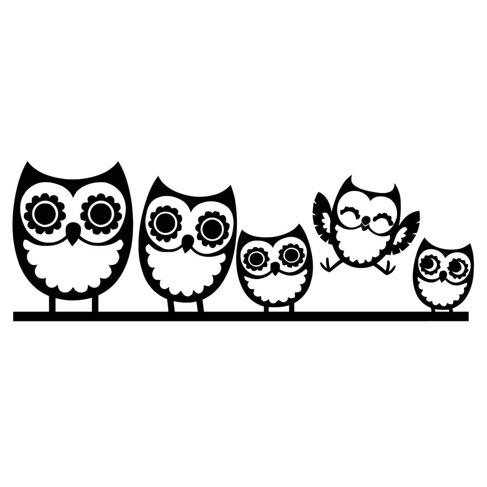 -Baykuş Siyah Sticker