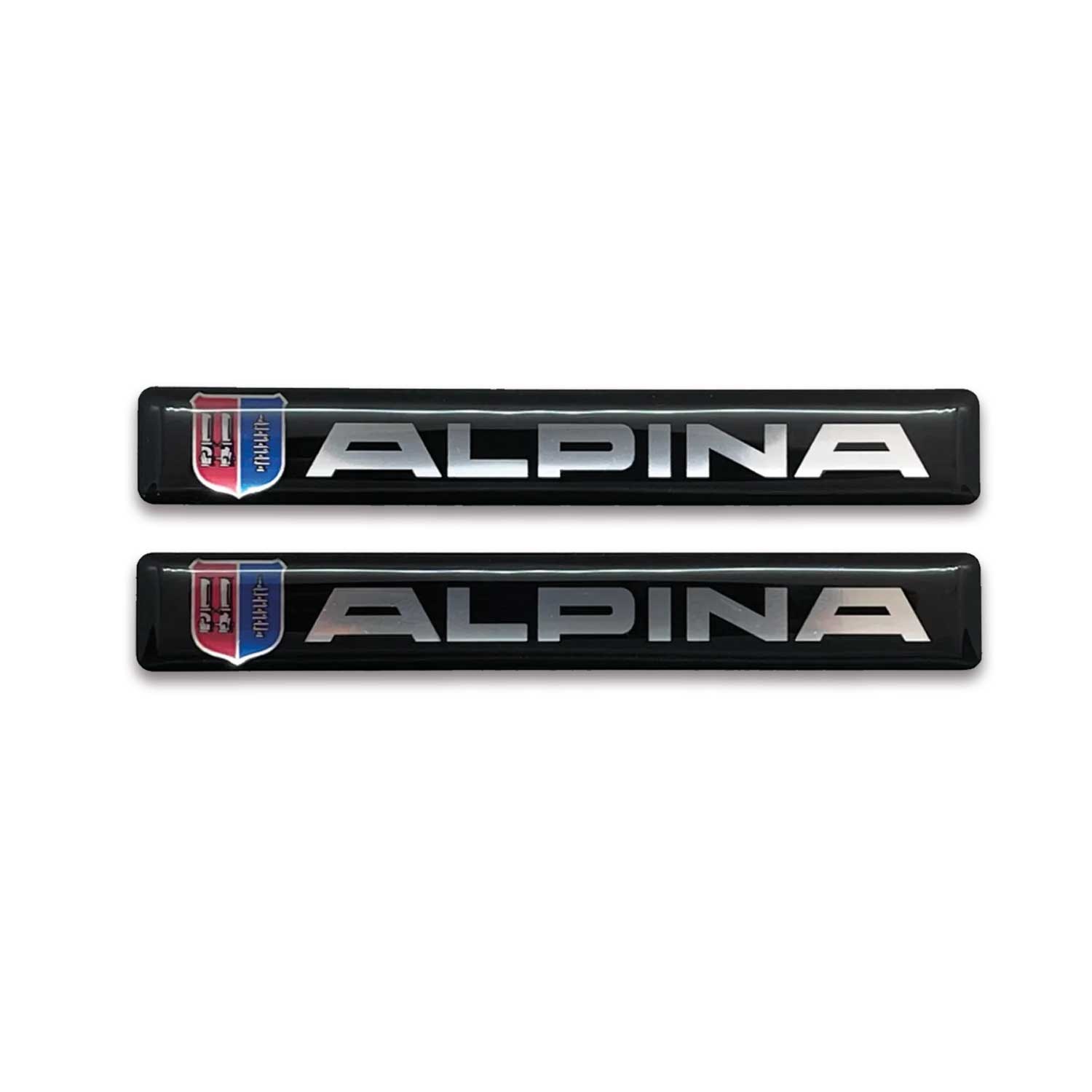 Alpina Yazılı Gümüş Siyah 3D 2 Adet Sticker Redlinegrafik