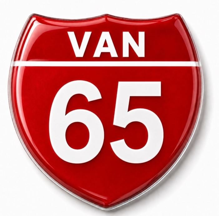Redlinegrafik 65 Van Plaka Kodlu 3D Kabartmalı Araç 1 Adet Sticker Etiket Kırmızı  Beyaz